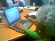 95 yrs old Dr. P (as she is known) Learning How to Blog